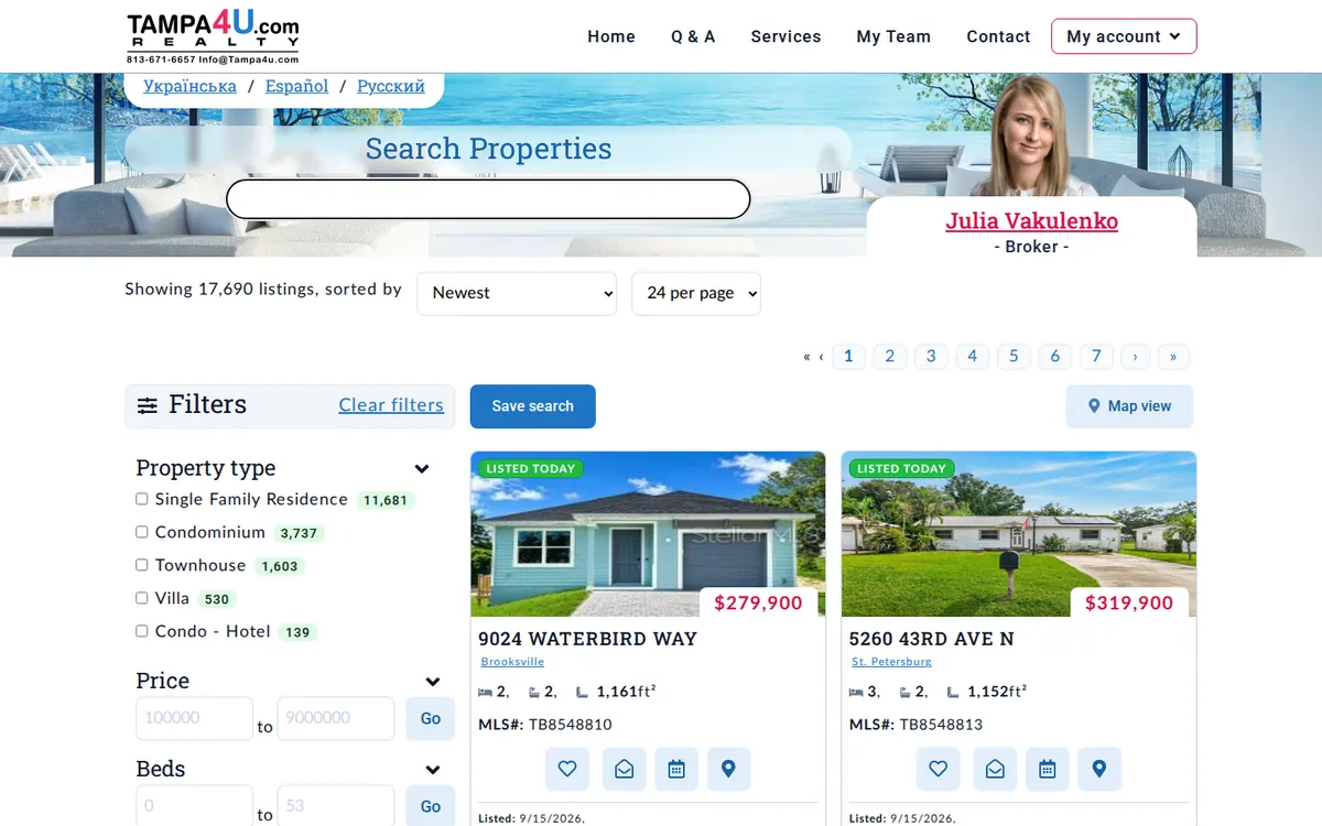 Tampa4U Search - screenshot, Live · Sep 2026