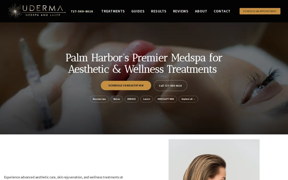 U Derma Med Spa & Laser - screenshot, Live · Sep 2026